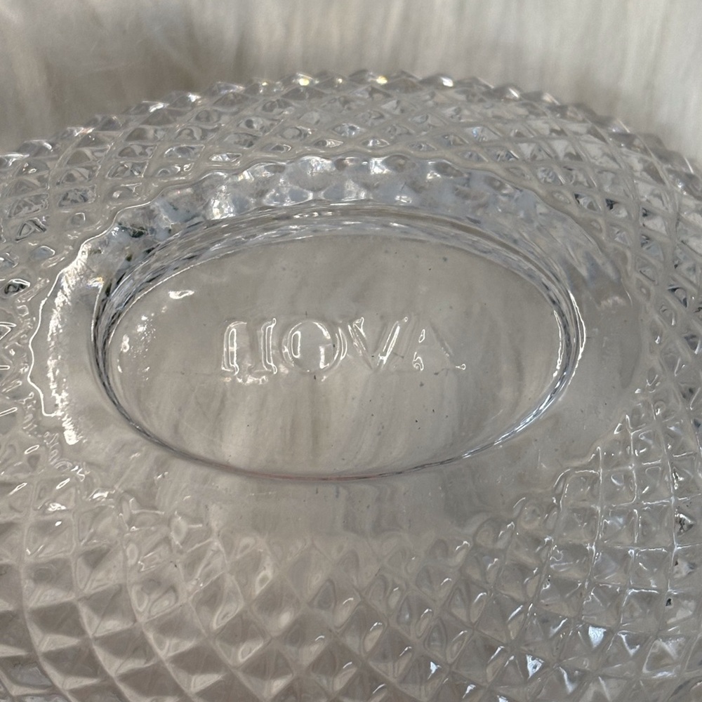 Avon Clear EGG  Glass Covered Trinket Dish - Picture 4 of 8